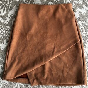 Dynamite Asymmetrical Tan Skirt - polyester - XS